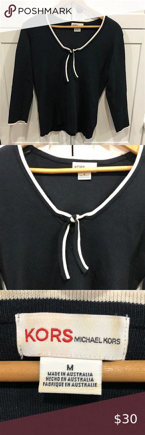 michael kors black sweater with white stripe|Michael Kors sweaters outlet.